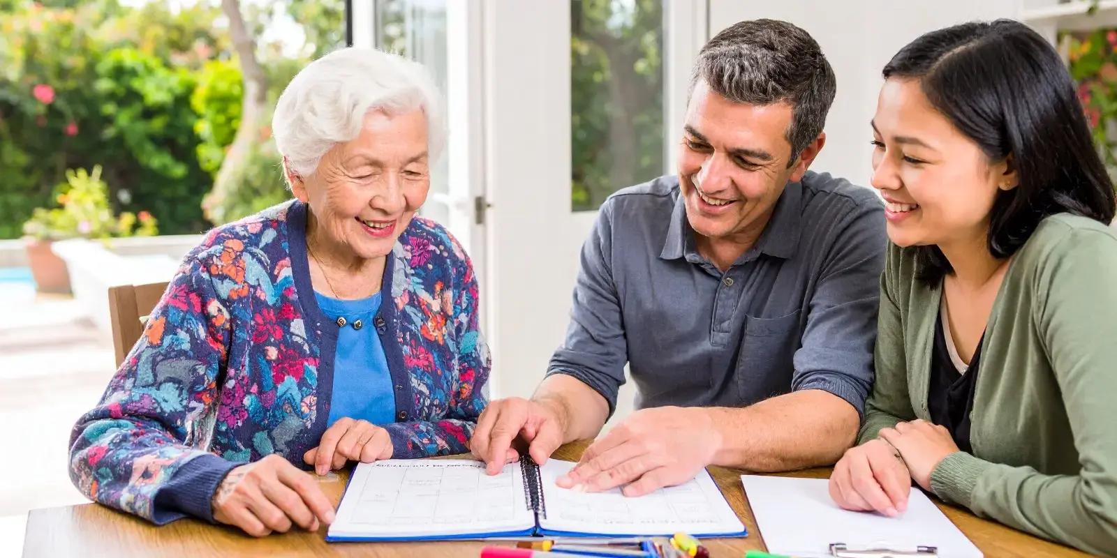 Family and caregiver together
